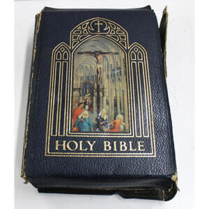 1953 Family Rosary Edition Holy Bible Cathedral Edition Book John P O’connell